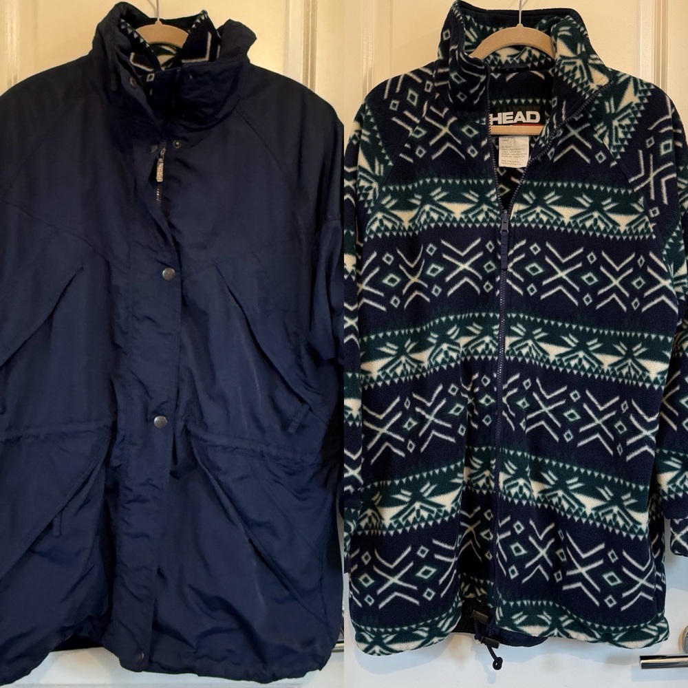 Head Women's Navy Blue Ski Jacket with Patterned Fleece Liner
